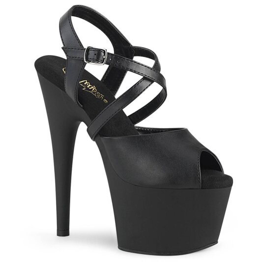 Pleaser ADORE-724 Sandalia de Tacón Plataforma Cuero Sintético Negro EU-41 / US-11