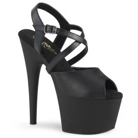 Pleaser ADORE-724 Sandalia de Tacón Plataforma Cuero Sintético Negro EU-41 / US-11