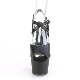 Pleaser ADORE-724 Sandalia de Tacón Plataforma Cuero Sintético Negro EU-41 / US-11