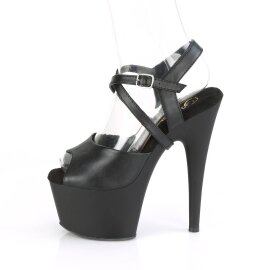 Pleaser ADORE-724 Sandalia de Tacón Plataforma Cuero Sintético Negro EU-41 / US-11