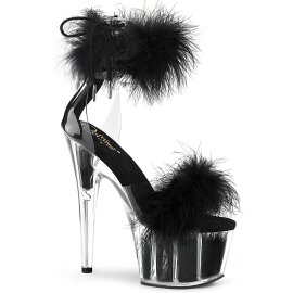 Pleaser ADORE-724F Sandalia de Tacón Plataforma Negro Transparente EU-40 / US-10