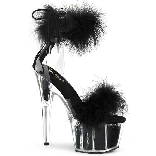 Pleaser ADORE-724F Sandalia de Tacón Plataforma Negro Transparente EU-41 / US-11