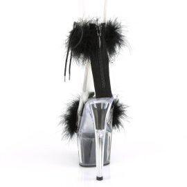 Pleaser ADORE-724F Sandalia de Tacón Plataforma Negro Transparente EU-41 / US-11