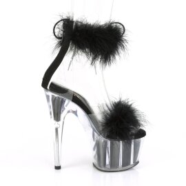 Pleaser ADORE-724F Sandalia de Tacón Plataforma Negro Transparente EU-36 / US-6