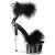 Pleaser ADORE-724F Sandalia de Tacón Plataforma Negro Transparente EU-36 / US-6