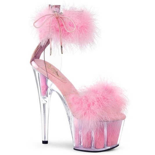 Pleaser ADORE-724F Sandalia de Tacón Plataforma Transparente Rosa Claro EU-35 / US-5