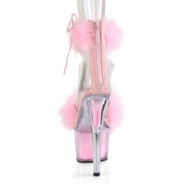 Pleaser ADORE-724F Sandalia de Tacón Plataforma Transparente Rosa Claro EU-38 / US-8
