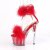Pleaser ADORE-724F Sandalia de Tacón Plataforma Rojo Transparente EU-35 / US-5