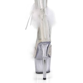 Pleaser ADORE-724F Sandalia de Tacón Plataforma Blanco Transparente EU-41 / US-11