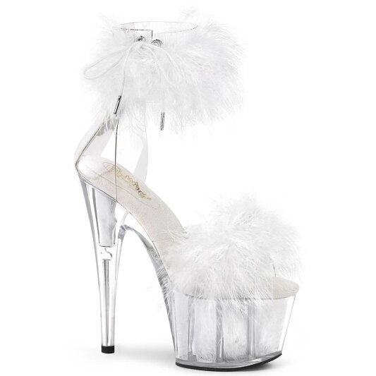 Pleaser ADORE-724F Sandalia de Tacón Plataforma Blanco Transparente EU-37 / US-7