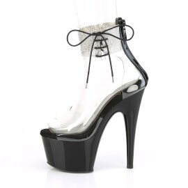 Pleaser ADORE-724RS Sandalia de Tacón Plataforma Metalizado Negro Transparente EU-35 / US-5