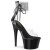 Pleaser ADORE-724RS Sandalia de Tacón Plataforma Metalizado Negro Transparente EU-37 / US-7