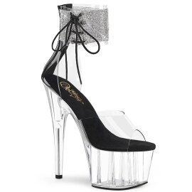 Pleaser ADORE-724RS Sandalia de Tacón Plataforma Metalizado Transparente EU-38 / US-8