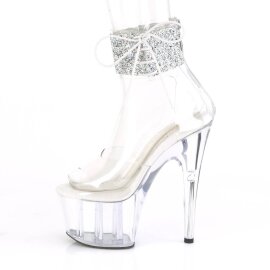 Pleaser ADORE-724RS-02 Sandalia de Tacón Plataforma Metalizado Transparente EU-35 / US-5