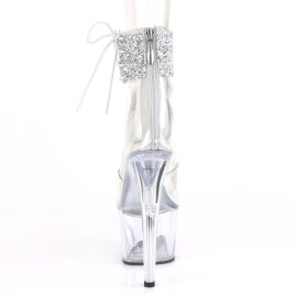 Pleaser ADORE-724RS-02 Sandalia de Tacón Plataforma Metalizado Transparente EU-35 / US-5