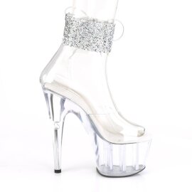 Pleaser ADORE-724RS-02 Sandalia de Tacón Plataforma Metalizado Transparente EU-35 / US-5