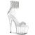 Pleaser ADORE-727RS Sandalia de Tacón Plataforma Metalizado Plata Transparente EU-35 / US-5
