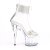 Pleaser ADORE-727RS Sandalia de Tacón Plataforma Metalizado Plata Transparente EU-38 / US-8