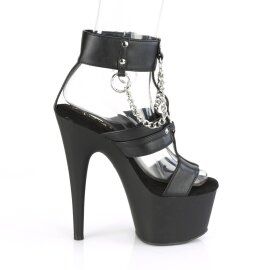 Pleaser ADORE-761 Sandalia de Tacón Plataforma Cuero Sintético Negro EU-39 / US-9