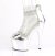 Pleaser ADORE-765RM Sandalia de Tacón Plataforma Malla Metalizado Plata EU-38 / US-8