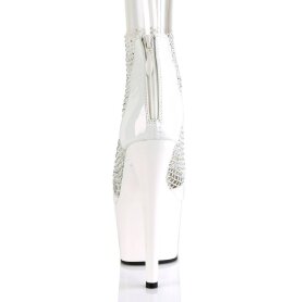 Pleaser ADORE-765RM Sandalia de Tacón Plataforma Malla Charol Blanco EU-39 / US-9