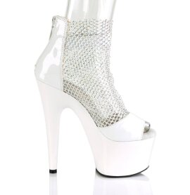 Pleaser ADORE-765RM Sandalia de Tacón Plataforma Malla Charol Blanco EU-39 / US-9