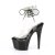 Pleaser ADORE-791-2RS Sandalia de Tacón Plataforma Charol Metalizado Negro Transparente EU-41 / US-11