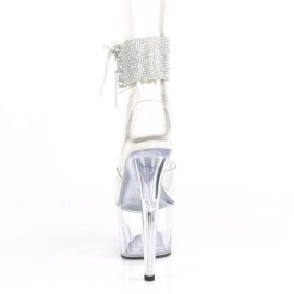 Pleaser ADORE-791-2RS Sandalia de Tacón Plataforma Charol Metalizado Transparente EU-42 / US-12