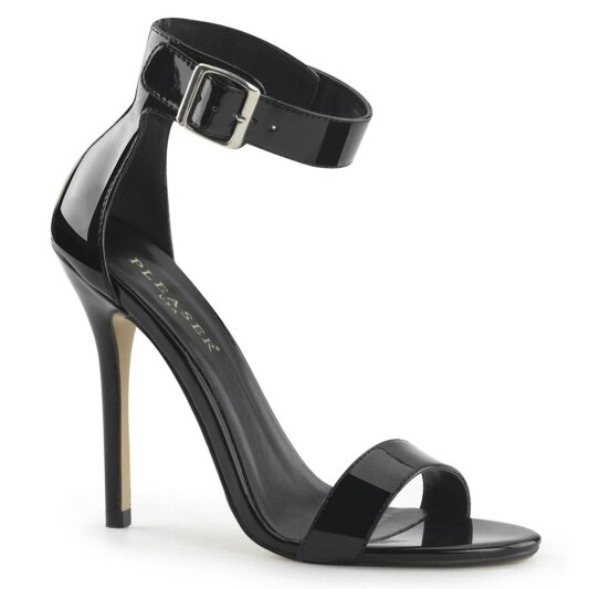 Pleaser AMUSE-10 Sandalia de Tacón Plataforma Charol Negro EU-40 / US-10