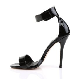 Pleaser AMUSE-10 Sandalia de Tacón Plataforma Charol Negro EU-40 / US-10
