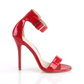 Pleaser AMUSE-10 Sandalia de Tacón Plataforma Charol Rojo EU-41 / US-11