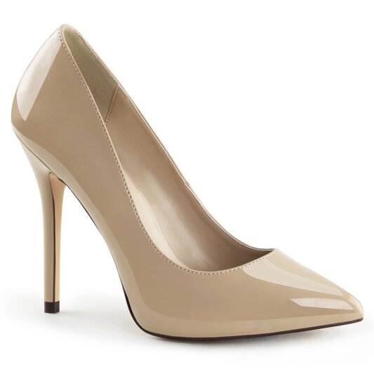 Pleaser AMUSE-20 Tacones Charol Beige EU-35 / US-5