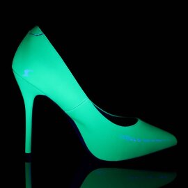 Pleaser AMUSE-20 Tacones Charol Neón Verde EU-40 / US-10