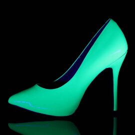 Pleaser AMUSE-20 Tacones Charol Neón Verde EU-42 / US-12