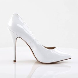 Pleaser AMUSE-20 Tacones Charol Blanco EU-37 / US-7