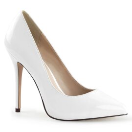 Pleaser AMUSE-20 Tacones Charol Blanco EU-38 / US-8