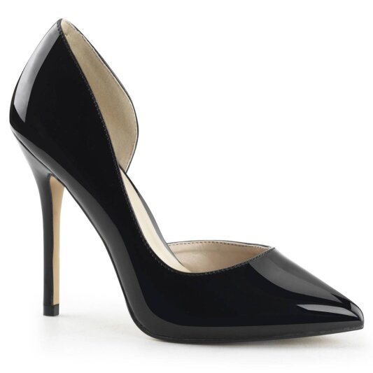 Pleaser AMUSE-22 Tacones Charol Negro EU-42 / US-12