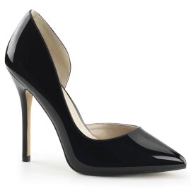Pleaser AMUSE-22 Tacones Charol Negro EU-42 / US-12