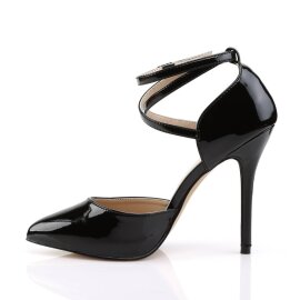 Pleaser AMUSE-25 Tacones Charol Negro EU-42 / US-12