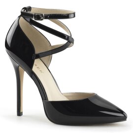Pleaser AMUSE-25 Tacones Charol Negro EU-35 / US-5