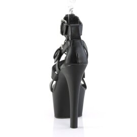 Pleaser ASPIRE-658 Sandalia de Tacón Plataforma Cuero Sintético Negro EU-35 / US-5