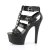 Pleaser ASPIRE-658 Sandalia de Tacón Plataforma Cuero Sintético Negro EU-35 / US-5