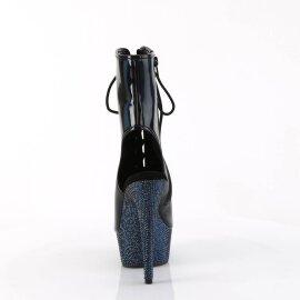 Pleaser BEJEWELED-1016-6 Botín Plataforma Holo Metalizado Negro EU-42 / US-12