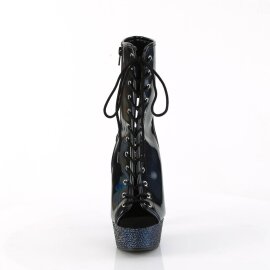 Pleaser BEJEWELED-1016-6 Botín Plataforma Holo Metalizado Negro EU-37 / US-7