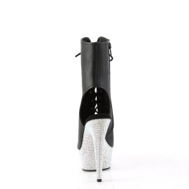Pleaser BEJEWELED-1016-6 Botín Plataforma Cuero Sintético Metalizado Negro Plata EU-42 / US-12