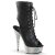 Pleaser BEJEWELED-1016-6 Botín Plataforma Cuero Sintético Metalizado Negro Plata EU-44 / US-14