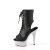 Pleaser BEJEWELED-1016-6 Botín Plataforma Cuero Sintético Metalizado Negro Plata EU-44 / US-14