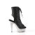 Pleaser BEJEWELED-1016-6 Botín Plataforma Cuero Sintético Metalizado Negro Plata EU-38 / US-8