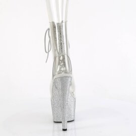 Pleaser BEJEWELED-1016C-2-7 Botín Plataforma Metalizado Plata Transparente EU-35 / US-5
