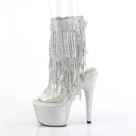 Pleaser BEJEWELED-1017RSF-7 Botín Plataforma Metalizado Plata Transparente EU-40 / US-10